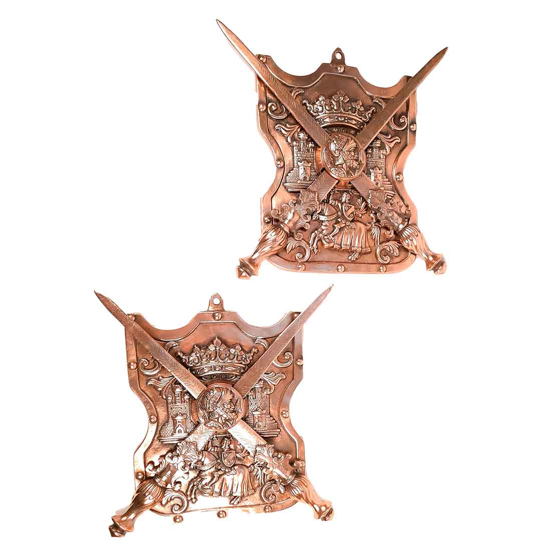 Dhal Talwar Wall Showpiece for Decor - 16 Inch - Apkamart #style_Pack of 2