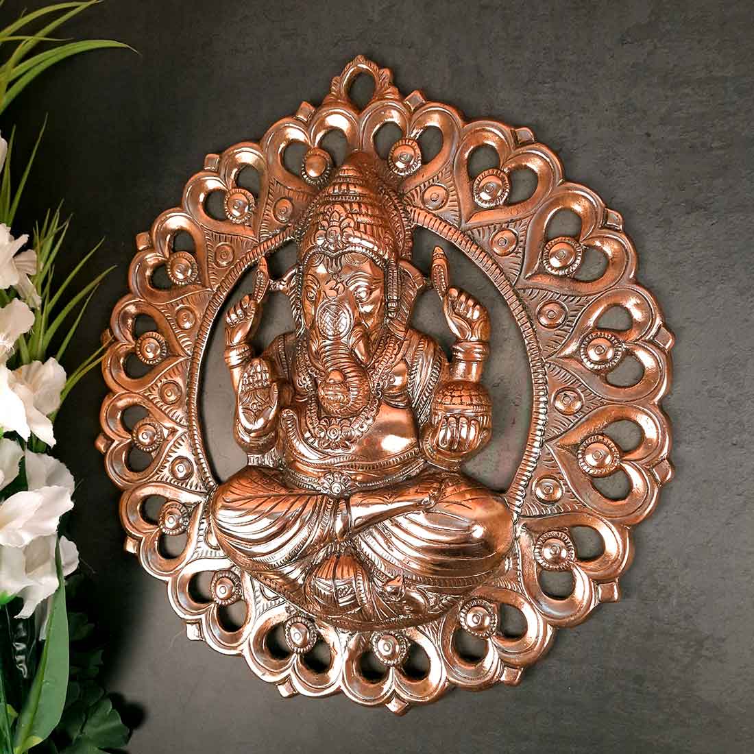Sitting Ganesh Wall Hanging | Ganesh Wall Decor - For Home & Entrance Decor - 15 inch - Apkamart