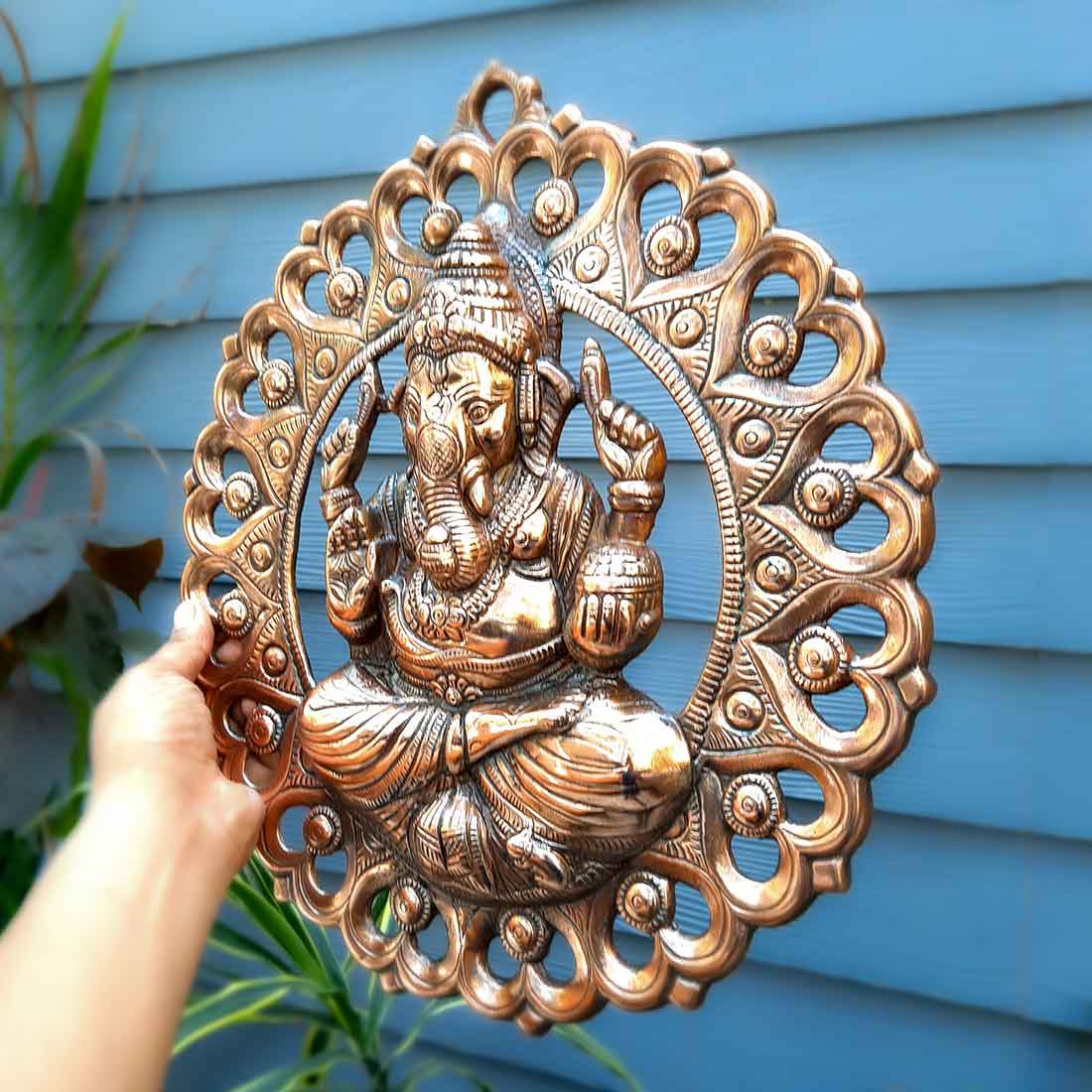 Sitting Ganesh Wall Hanging | Ganesh Wall Decor - For Home & Entrance Decor - 15 inch - Apkamart