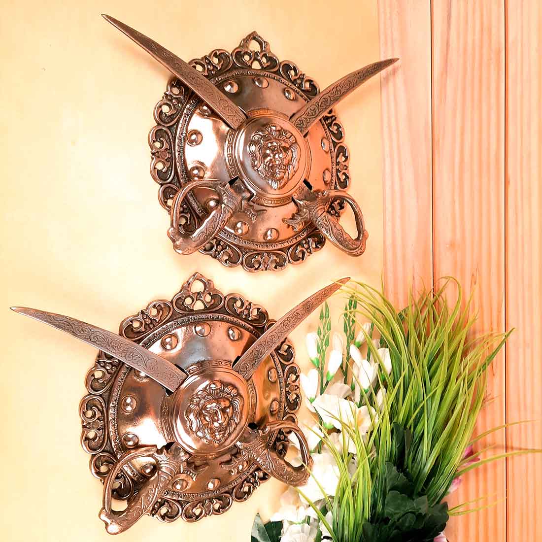 Lion Head Dhal Talwar Set 13 Inch - Apkamart #style_Pack of 2