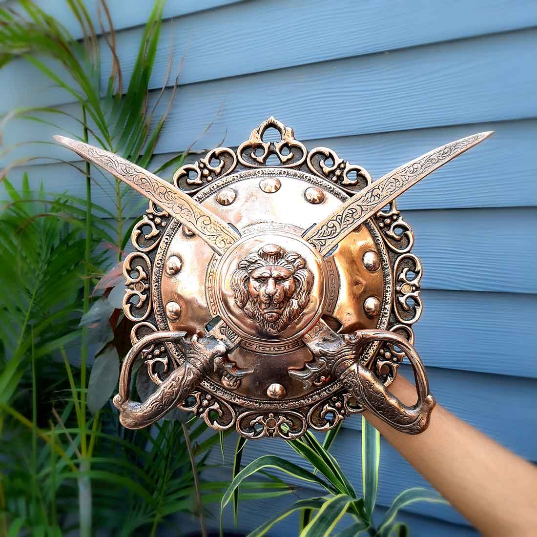 Lion Head Dhal Talwar Set 13 Inch - Apkamart #style_Pack of 1