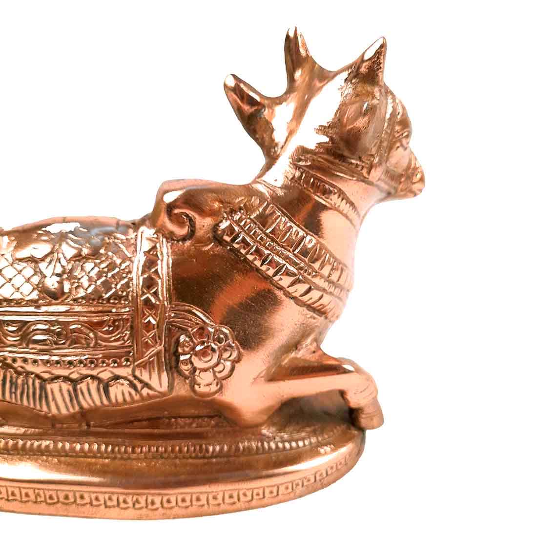 Nandi Statue - Shiva's Cow Nandi Idol - for Temple, Puja & Home Decor - 6 Inch - Apkamart