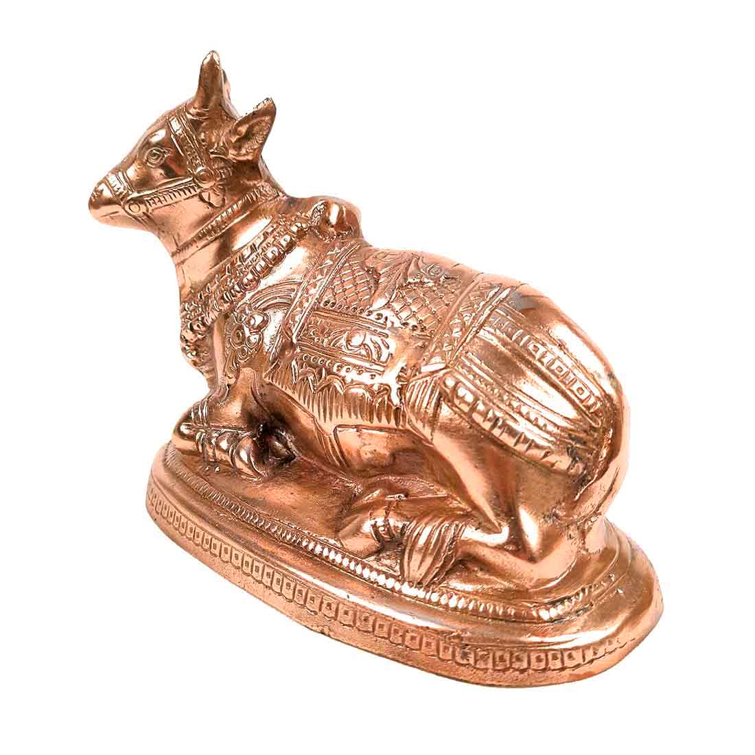 Nandi Statue - Shiva's Cow Nandi Idol - for Temple, Puja & Home Decor - 6 Inch - Apkamart