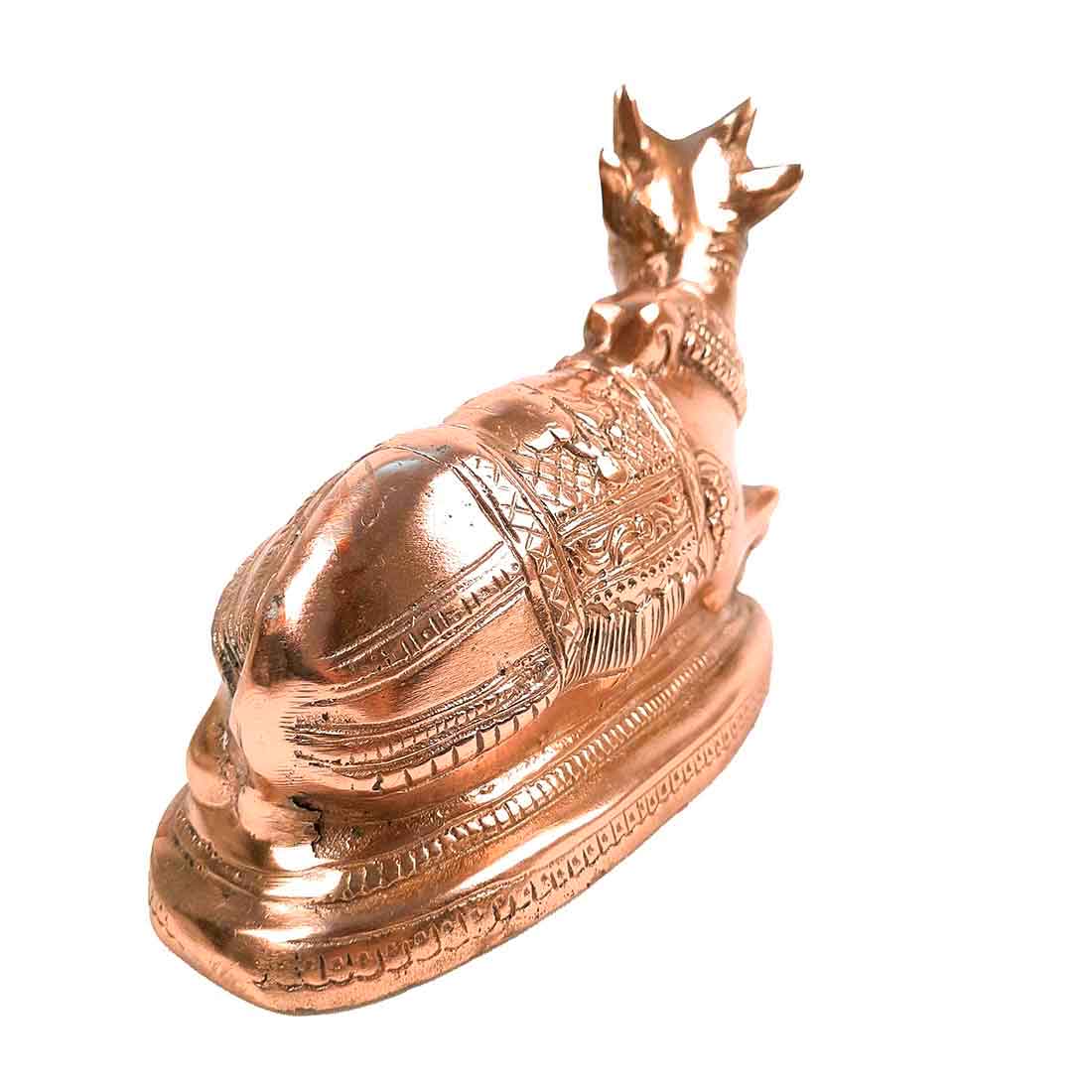 Nandi Statue - Shiva's Cow Nandi Idol - for Temple, Puja & Home Decor - 6 Inch - Apkamart