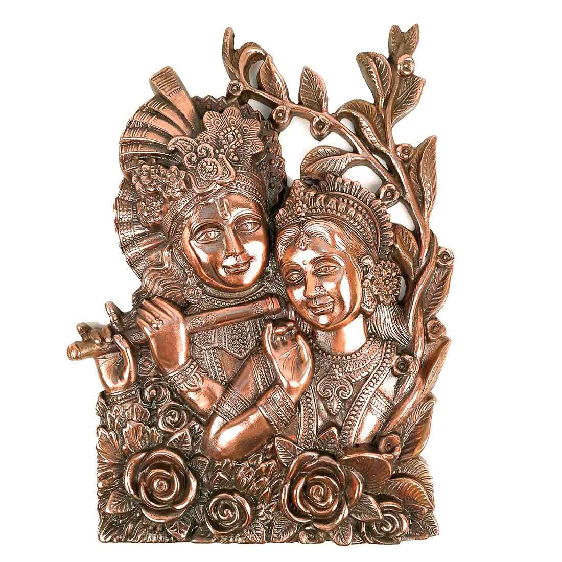 Radha Krishna Wall Hanging - For Home, Wall Decor & Wedding Gift - 14 inch - Apkamart