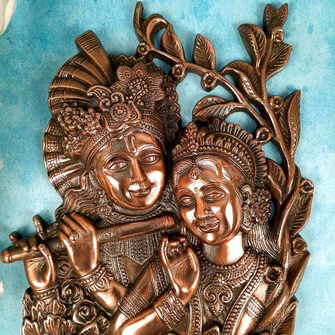 Radha Krishna Wall Hanging - For Home, Wall Decor & Wedding Gift - 14 inch - Apkamart