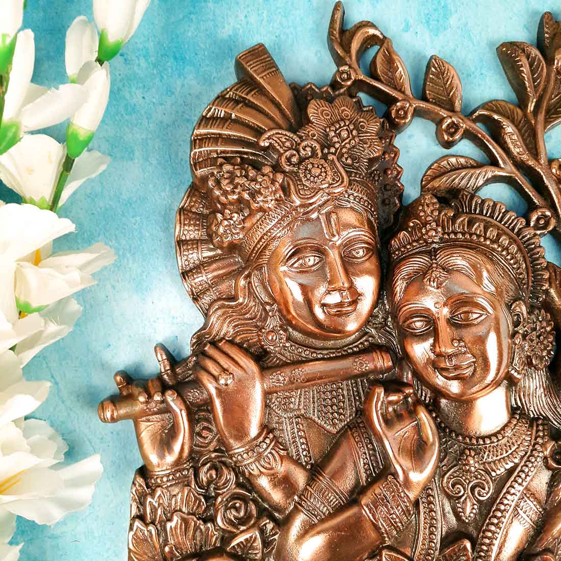 Radha Krishna Wall Hanging - For Home, Wall Decor & Wedding Gift - 14 inch - Apkamart