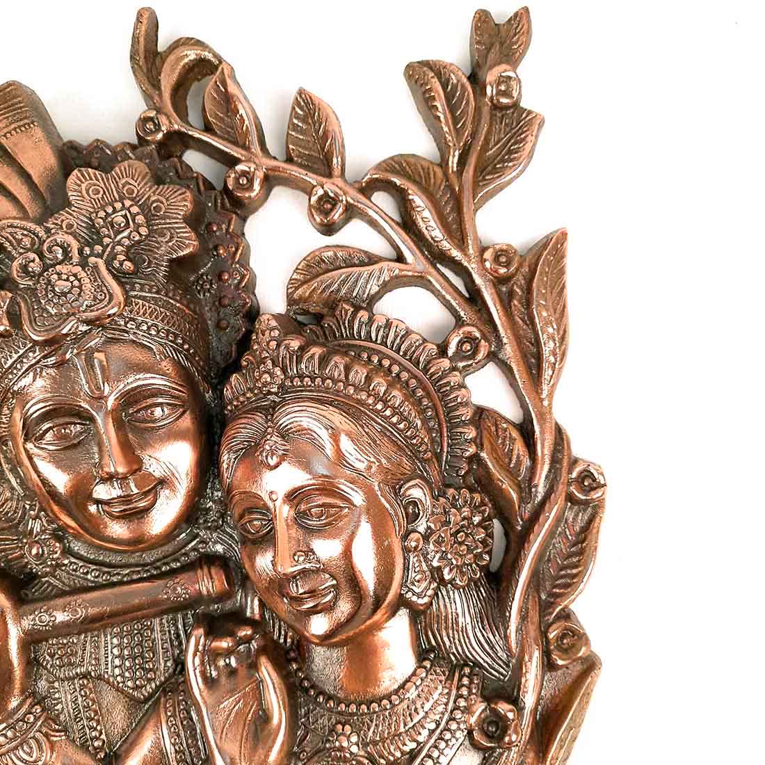 Radha Krishna Wall Hanging - For Home, Wall Decor & Wedding Gift - 14 inch - Apkamart