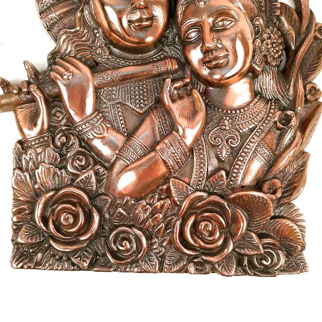 Radha Krishna Wall Hanging - For Home, Wall Decor & Wedding Gift - 14 inch - Apkamart