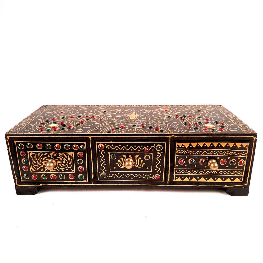 Jewelry Box Wooden | Decorative Jewellery Box - For Organizing & Gifts - 12 Inch - ApkaMart