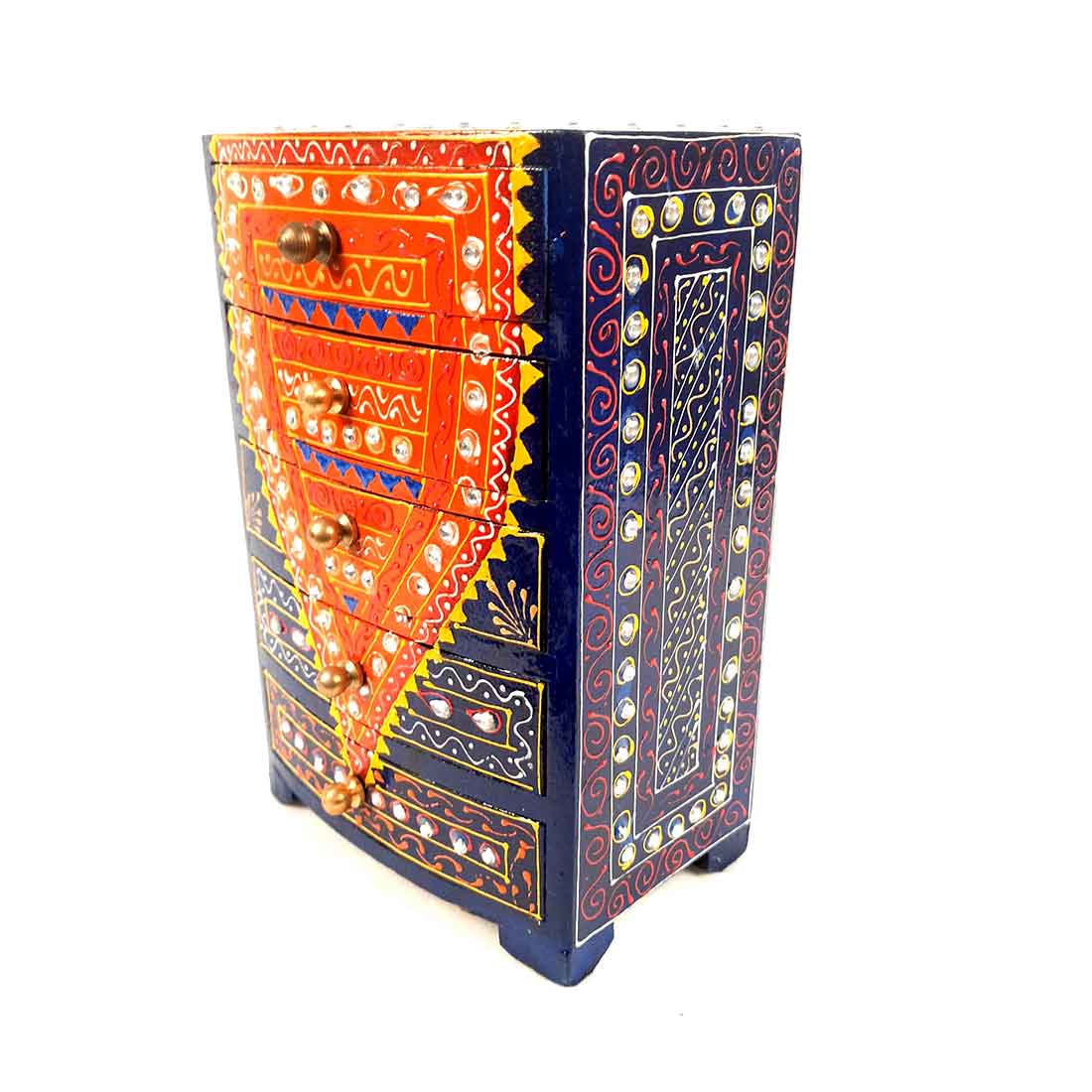 Jewelry Box Wooden | Jewellery Organizer | Mini Drawer Box - 10 Inch - ApkaMart