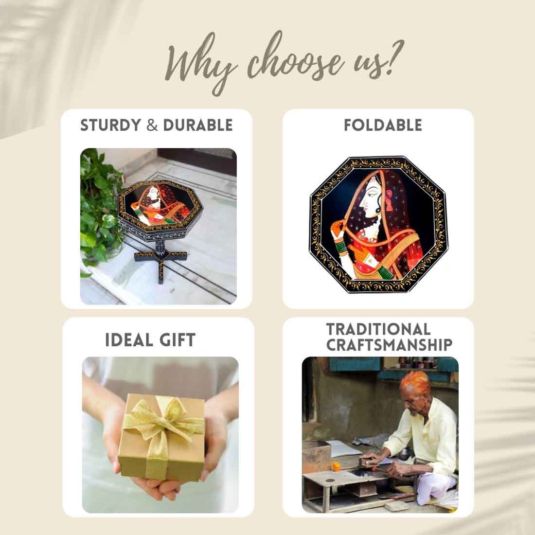 Designer Coffee Table | Sofa Side Table for Home Decor & Gifts - 16 inch - ApkaMart