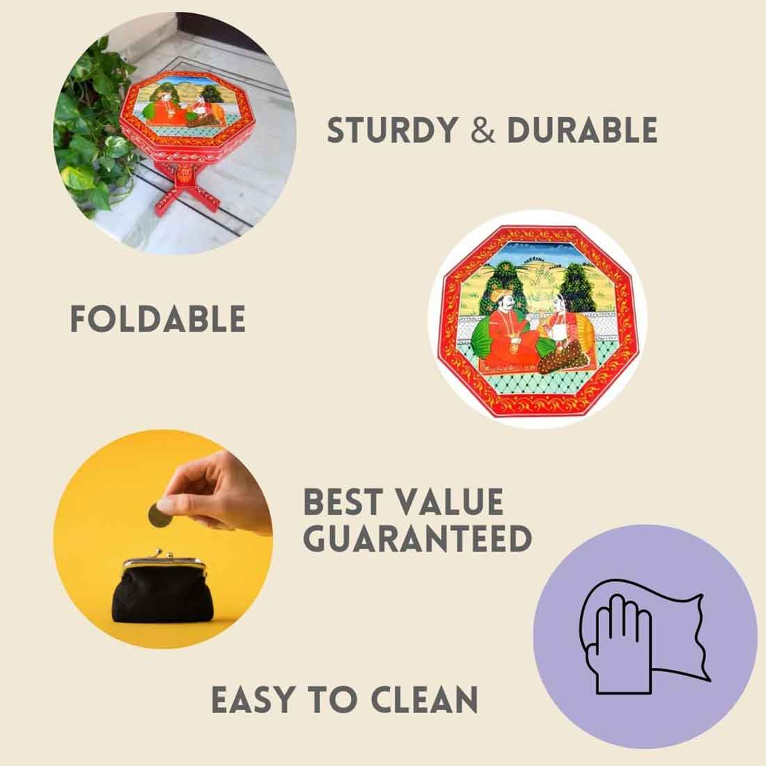 Corner Table | Bed Side Table for Small Spaces - 16 inch - ApkaMart