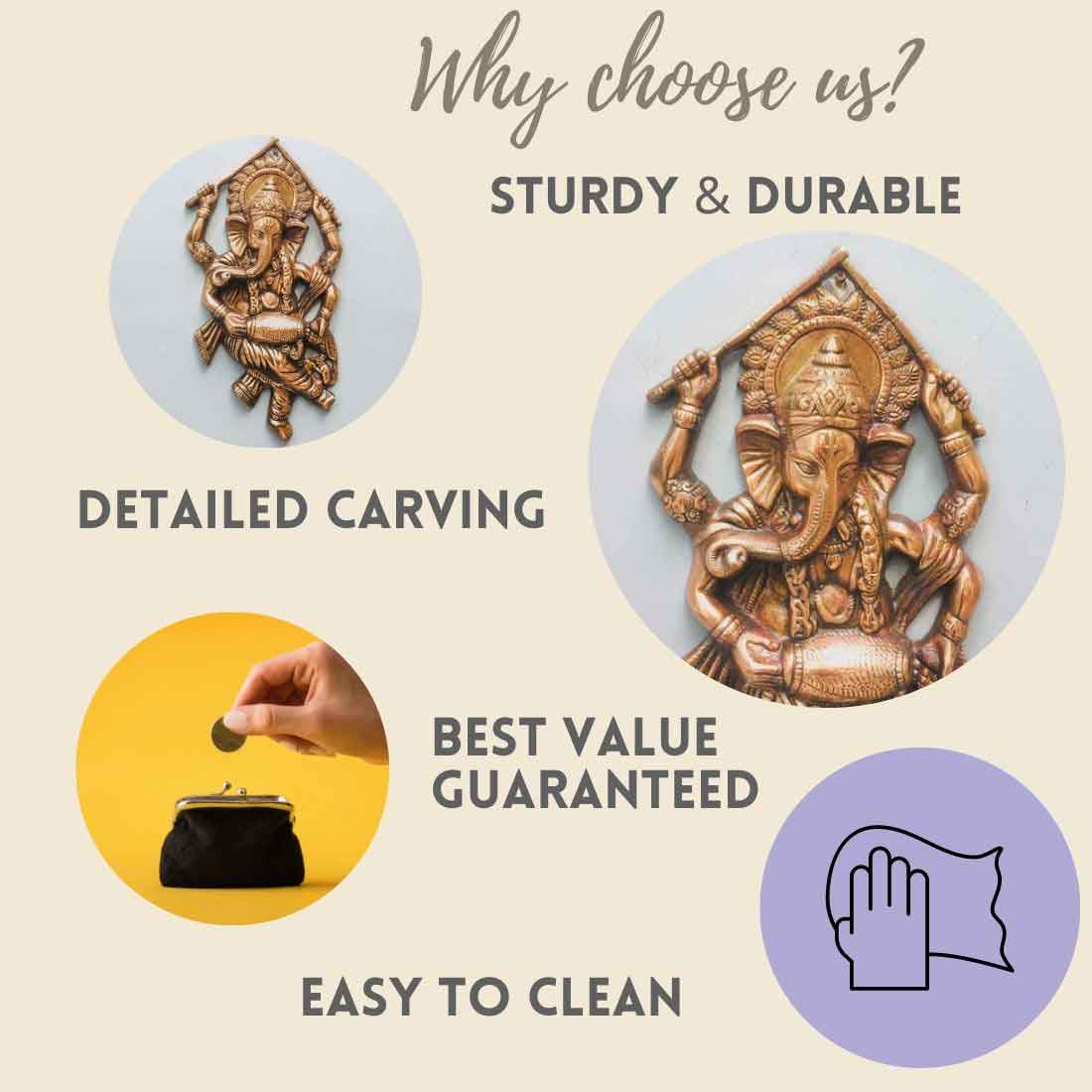Lord Ganesh in Dancing Pose- Wall Hanging 20 Inch - ApkaMart
