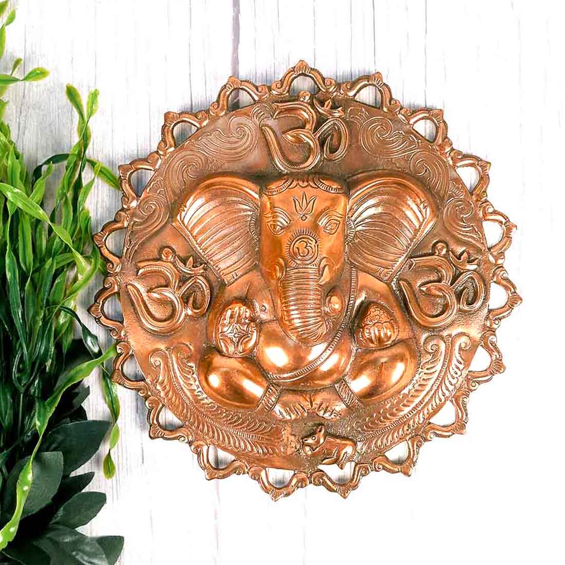 Lord Ganesh Wall Hanging - Ganesha with OM Wall Decor - 11 Inch - ApkaMart
