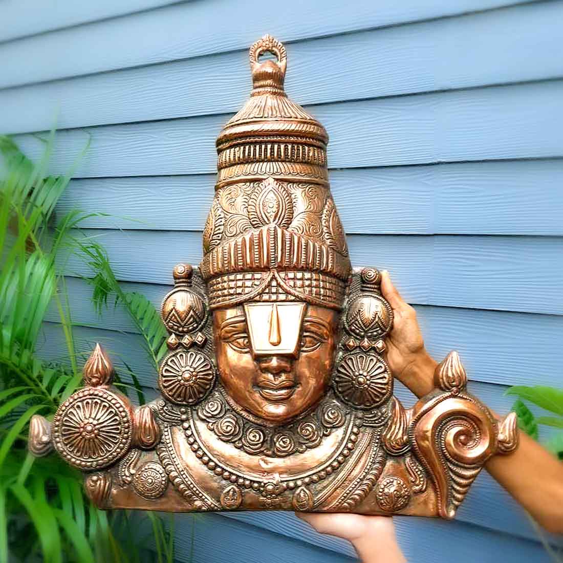 Tirupati Balaji Wall Hanging Idol | Swami Venkateswara Wall Statue | Balaji Face Wall Hanging Murti - for Home, Living Room, Office, Puja & Gift - 25 Inch