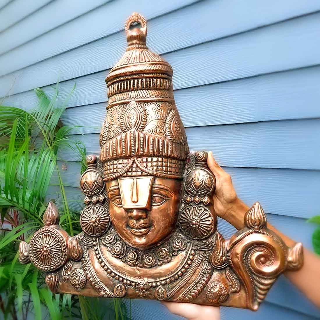 Tirupati Balaji Wall Hanging Idol | Swami Venkateswara Wall Statue | Balaji Face Wall Hanging Murti - for Home, Living Room, Office, Puja & Gift - 25 Inch