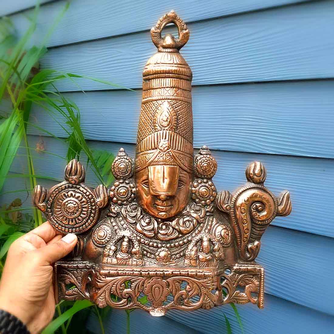 Lord Balaji Wall Hanging Idol | Shri Venkateswara Swami Wall Statue | Tirupati Balaji Wall Hanging Murti - for Home, Living Room, Office, Puja & Gift - 15 Inch