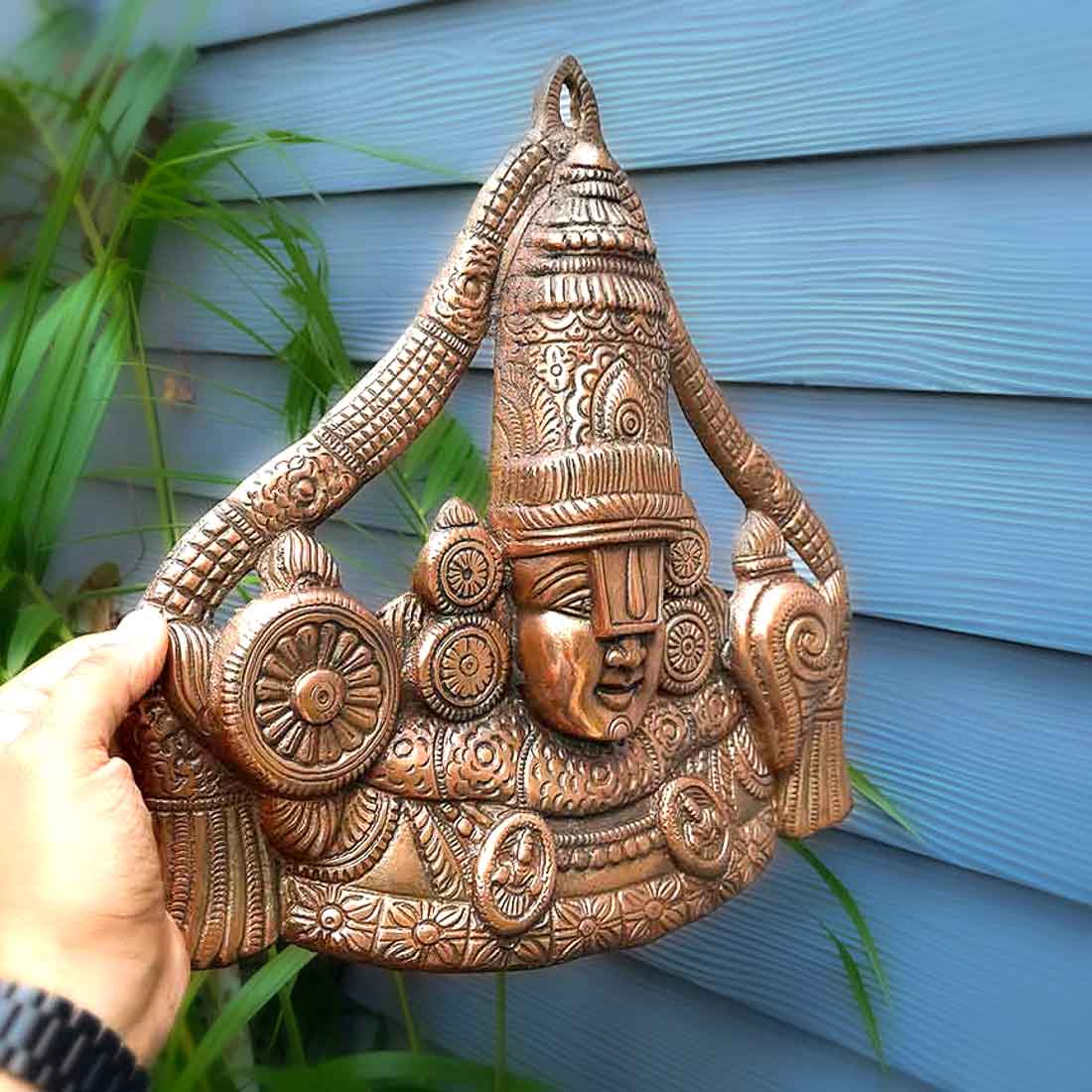 Lord Balaji Wall Hanging Idol | Shri Venkateswara Swami Wall Statue | Tirupati Balaji Wall Hanging Murti - for Home, Living Room, Office, Puja & Gift - 14 Inch