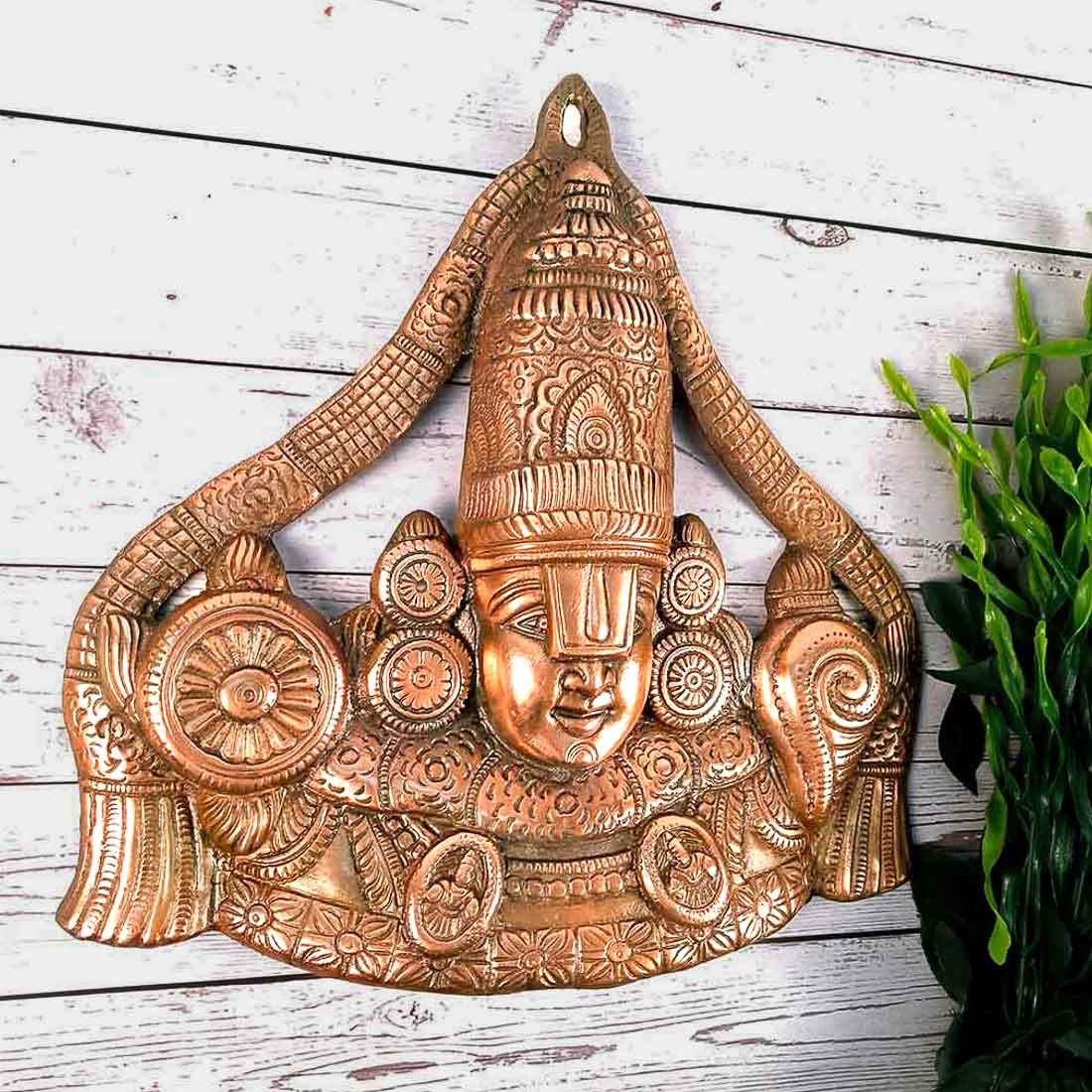 Lord Balaji Wall Hanging Idol | Shri Venkateswara Swami Wall Statue | Tirupati Balaji Wall Hanging Murti - for Home, Living Room, Office, Puja & Gift - 14 Inch