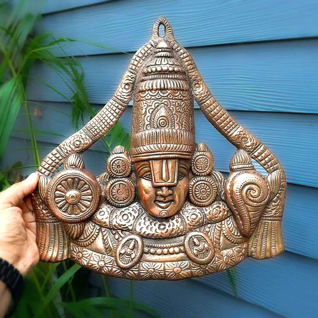 Lord Balaji Wall Hanging Idol | Shri Venkateswara Swami Wall Statue | Tirupati Balaji Wall Hanging Murti - for Home, Living Room, Office, Puja & Gift - 14 Inch