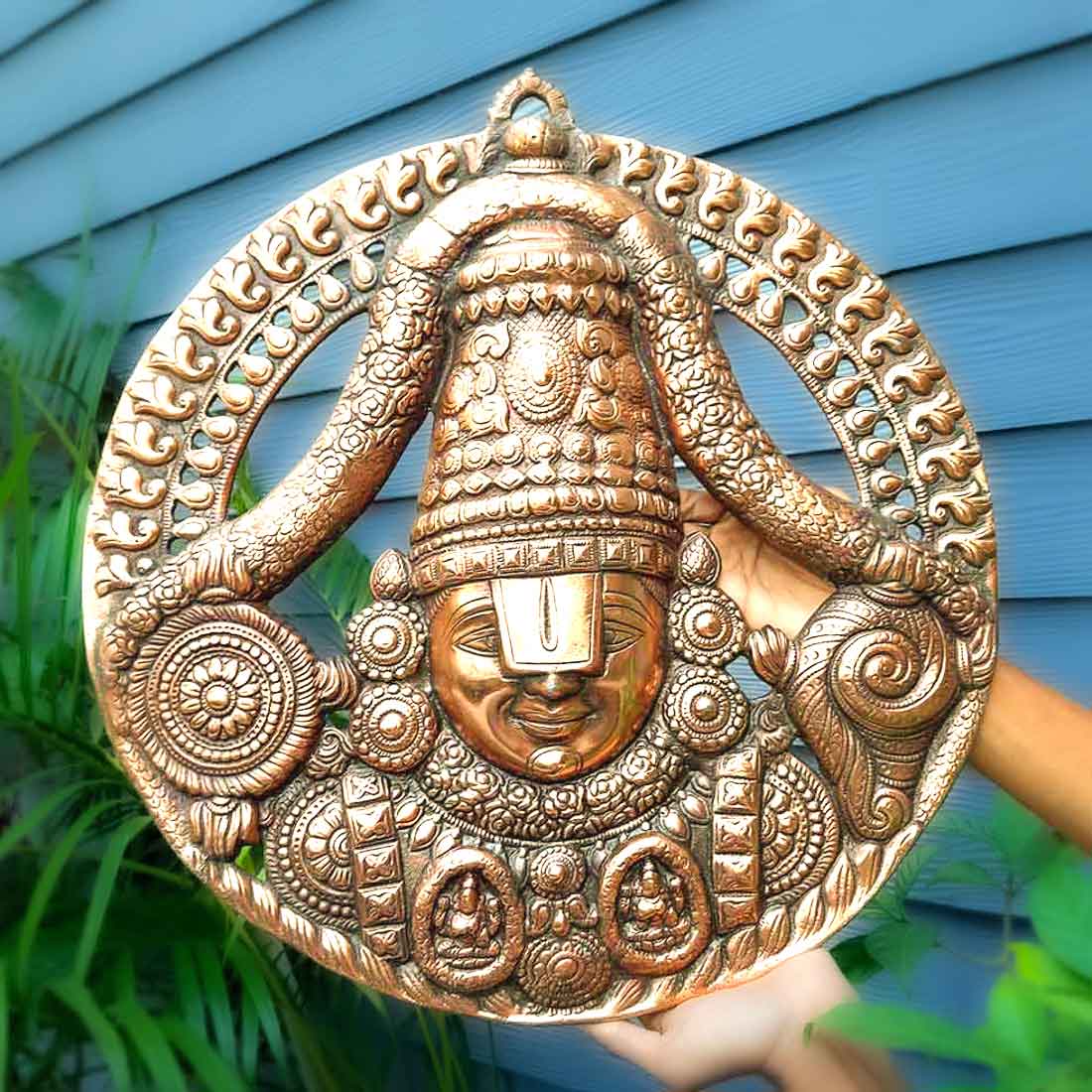 Tirupati Balaji Wall Hanging Idol | Swami Venkateswara Wall Statue | Balaji Face Wall Hanging Murti - for Home, Living Room, Office, Puja & Gift - 18 Inch