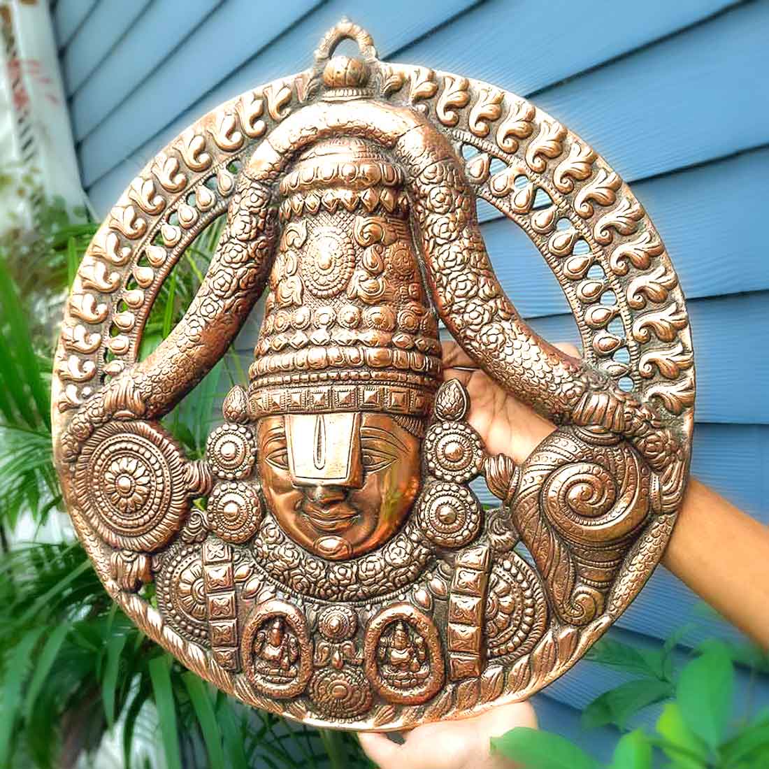 Tirupati Balaji Wall Hanging Idol | Swami Venkateswara Wall Statue | Balaji Face Wall Hanging Murti - for Home, Living Room, Office, Puja & Gift - 18 Inch