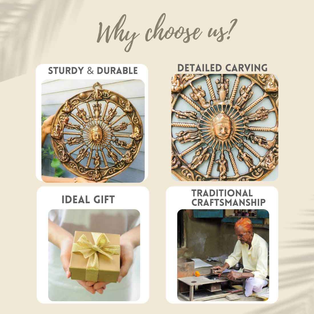 Sun Wall Hanging - For Living Room Interior Decoration - 22 Inch - ApkaMart