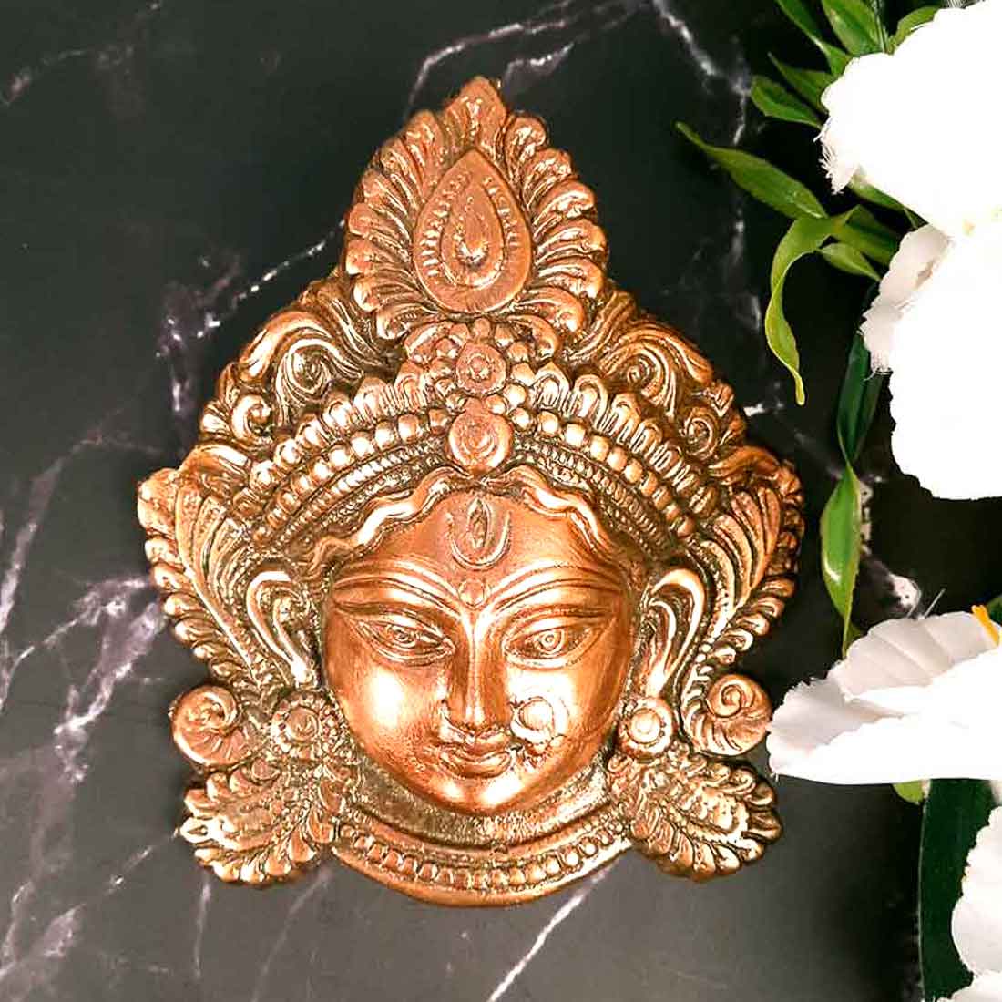 Durga Face Wall Art For Pooja, Temple & Office Decor - 6 Inch - ApkaMart