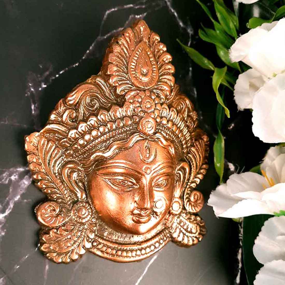 Durga Face Wall Art For Pooja, Temple & Office Decor - 6 Inch - ApkaMart