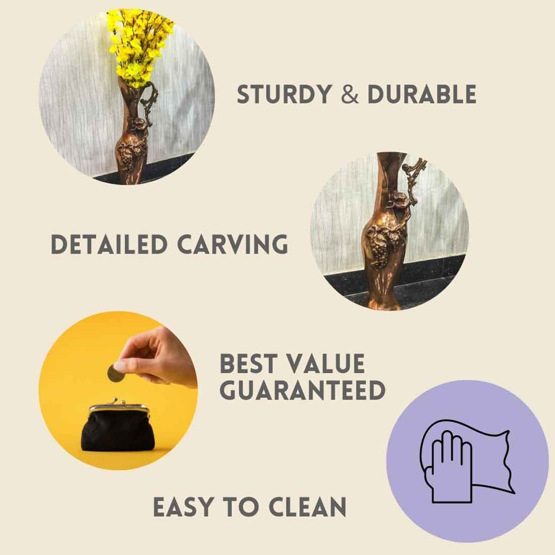 Standing Flower pot | Big Corner Vase - For Living Room & Entrance Decor - 25 Inch - ApkaMart