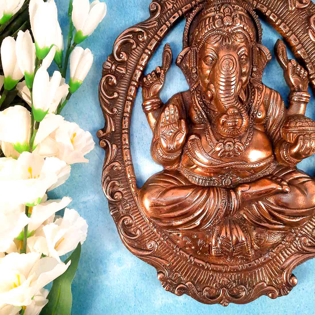 Ganesh Wall Art For Pooja, Temple & Home Decor - 16 Inch - ApkaMart