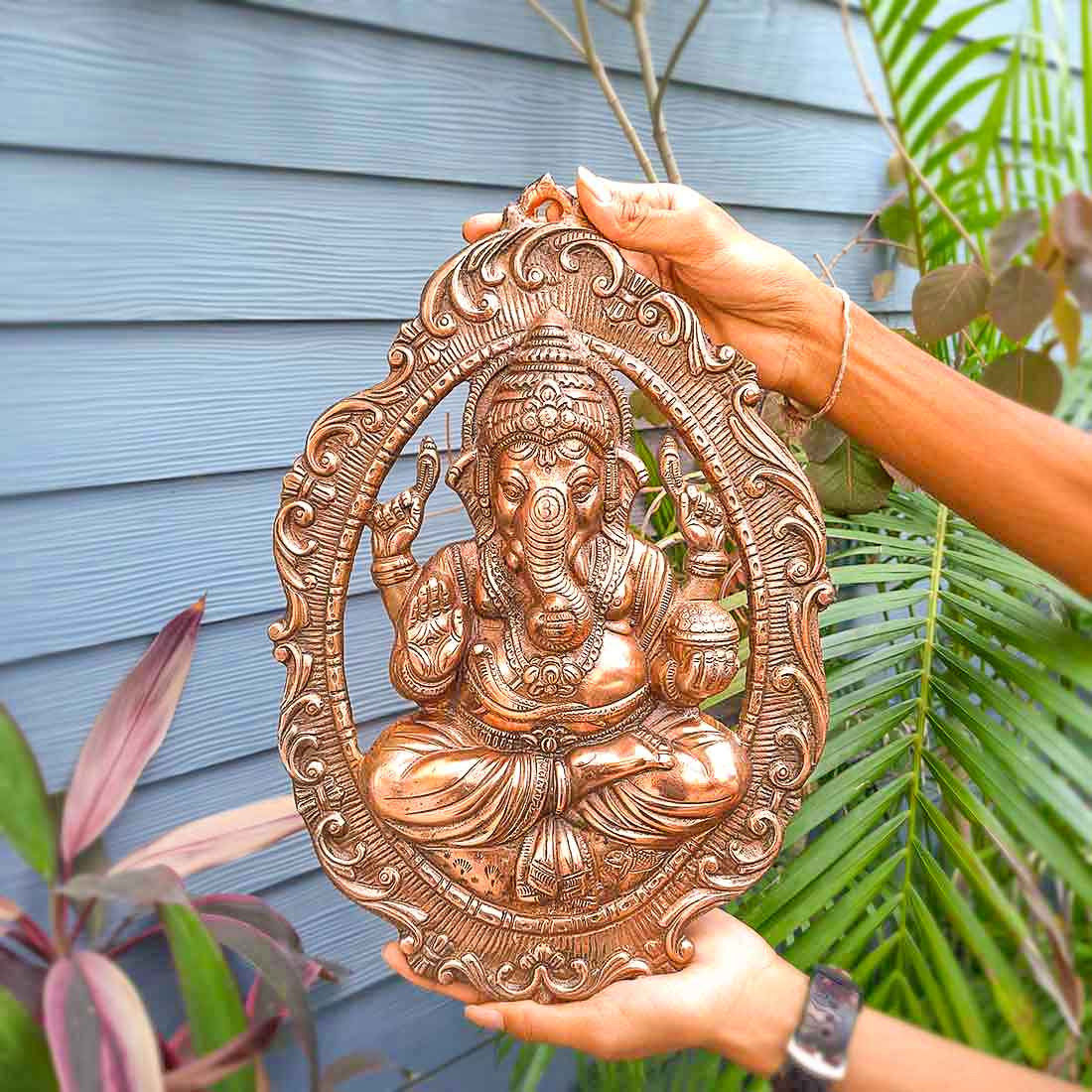 Ganesh Wall Art For Pooja, Temple & Home Decor - 16 Inch - ApkaMart