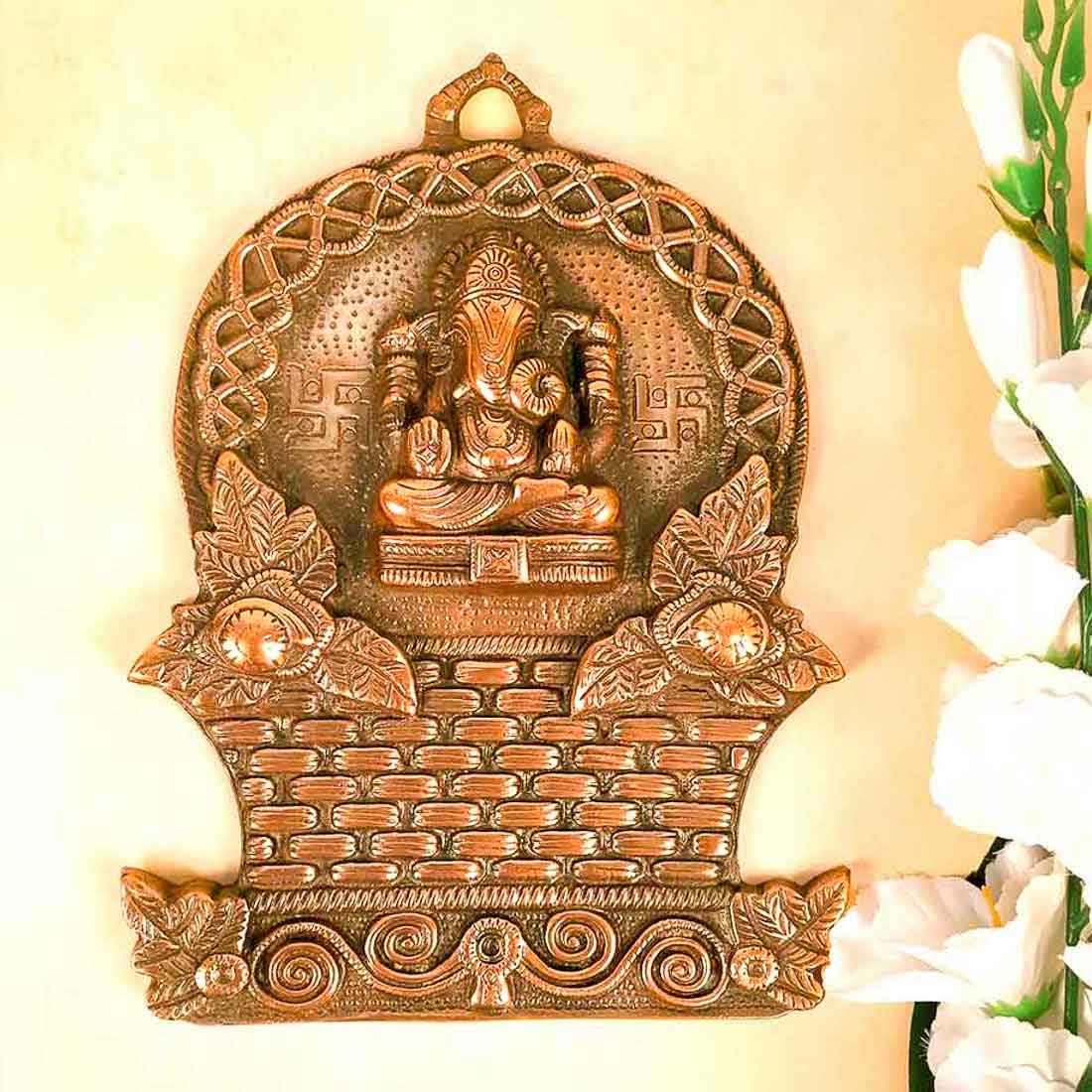 Lord Ganesh Wall Decor - Metal Wall Decor For Living room - 12 Inch - ApkaMart