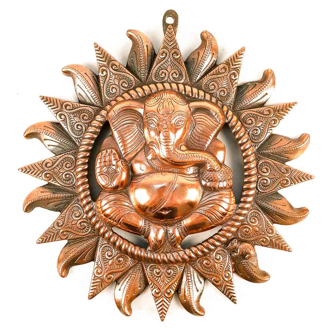 Ganesh Wall Hanging Murti | Ganesha Wall Statue With Sun - for Home Entrance & Main Door |Religoius & Spiritual Wall Art - For Puja, Living Room Decor & Gift - 17 Inch