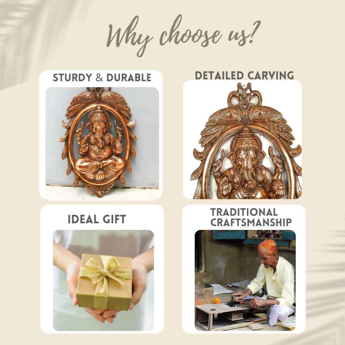 Ganpati Wall Hanging | Ganesha Wall Decor For Home & Office -18 Inch - ApkaMart