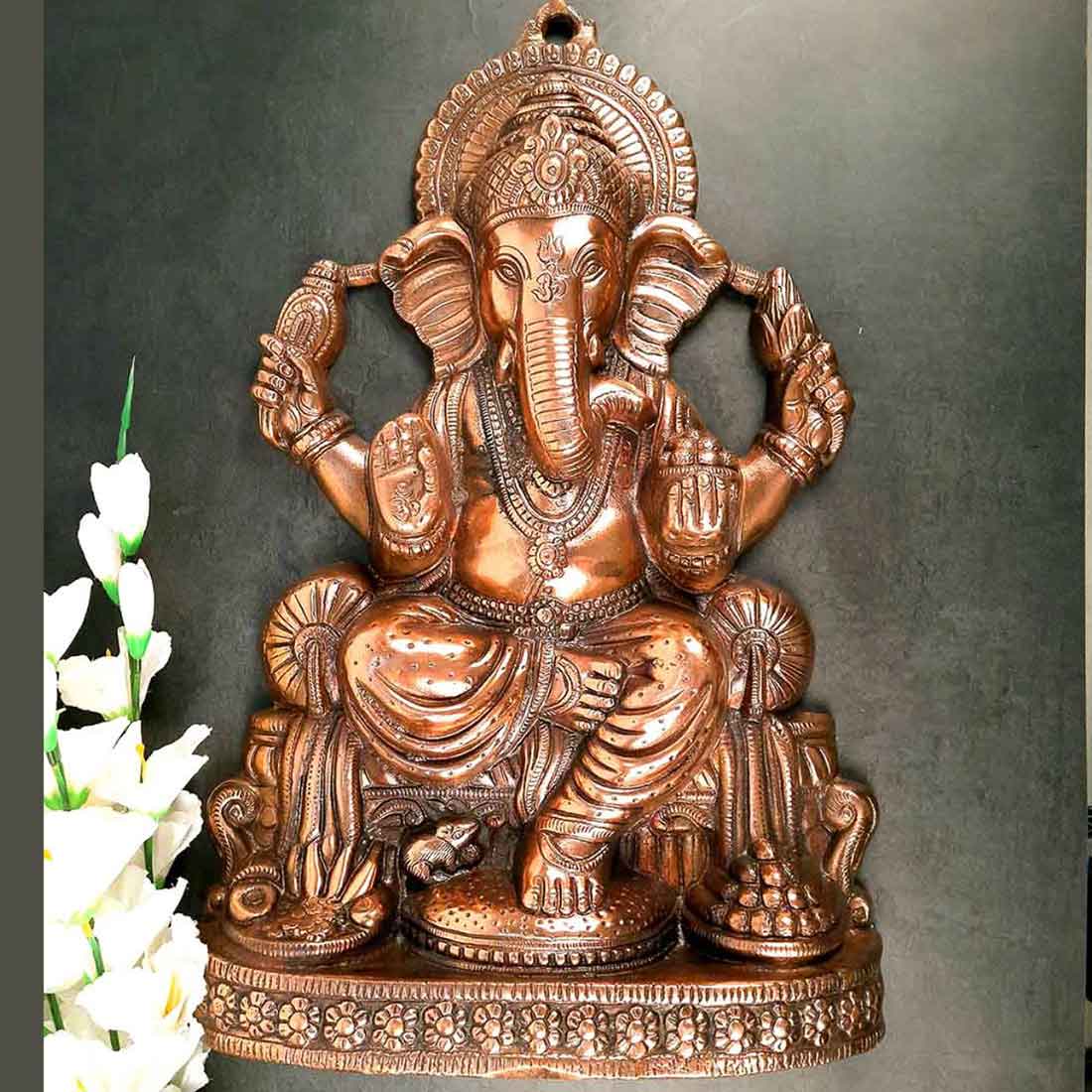 Ganesh Wall Hanging Idol Big | Lord Ganesha Statue Wall Art - For Puja, Home & Main Gate |Religoius & Spiritual Decor for Living Room - 22 Inch