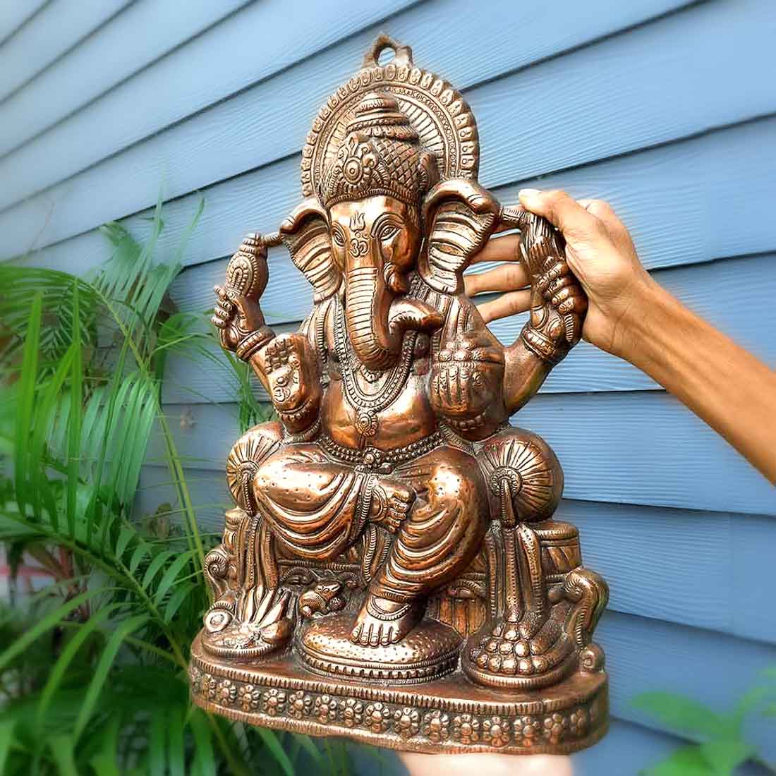 Ganesh Wall Hanging Idol Big | Lord Ganesha Statue Wall Art - For Puja, Home & Main Gate |Religoius & Spiritual Decor for Living Room - 22 Inch