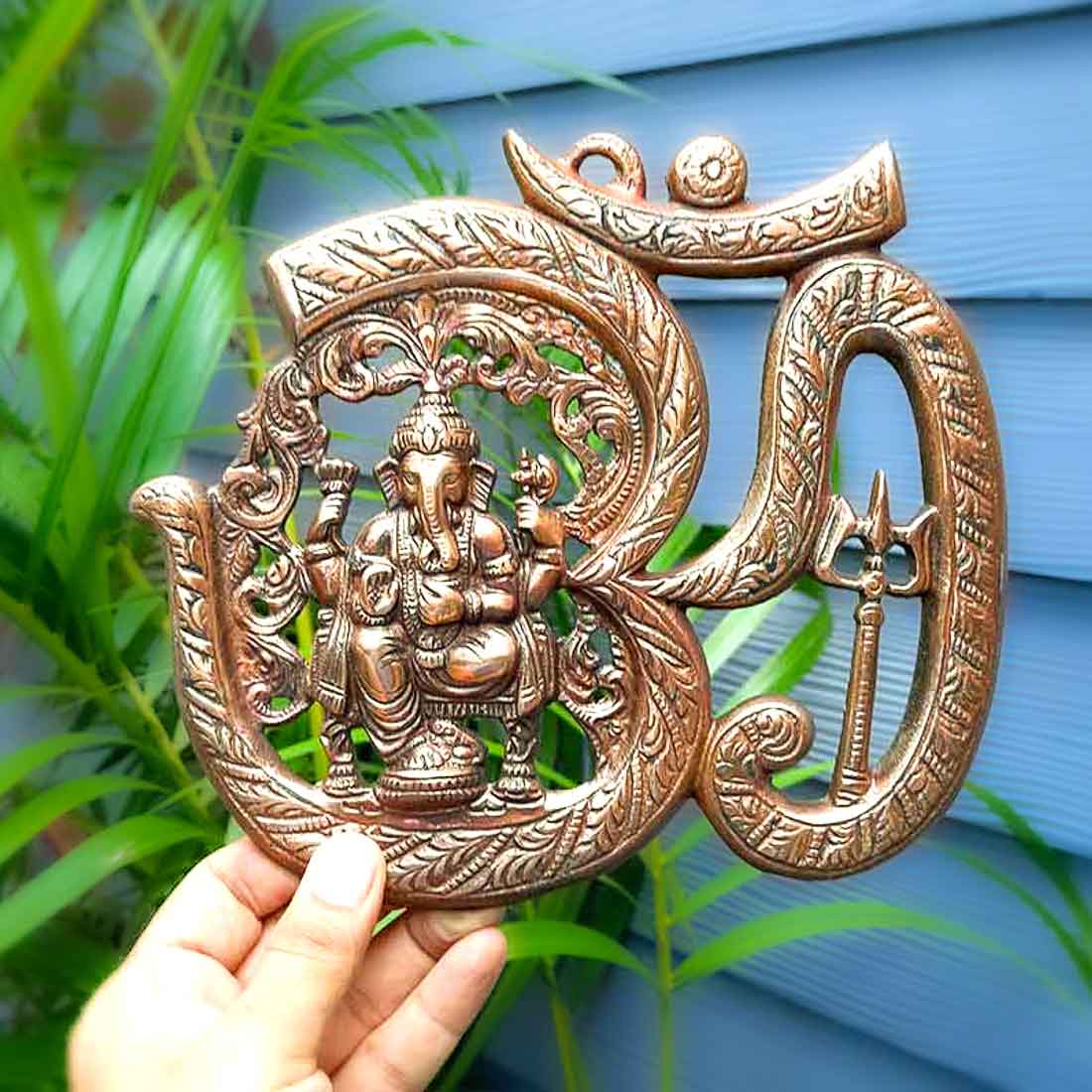 Om Ganesha Wall Hanging - For House Warming Gifts & Entryway Wall Decor - 8 Inch - ApkaMart