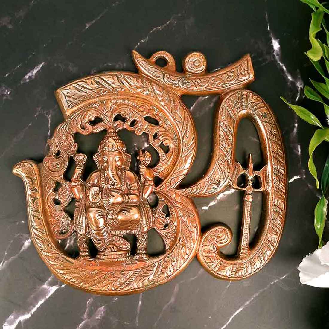 Om Ganesha Wall Hanging - For House Warming Gifts & Entryway Wall Decor - 8 Inch - ApkaMart