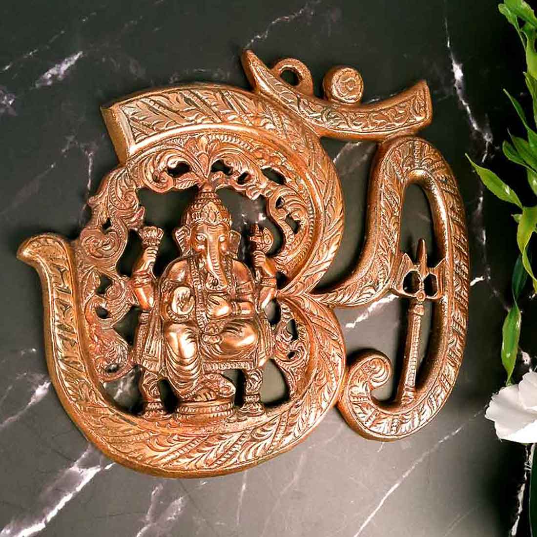 Om Ganesha Wall Hanging - For House Warming Gifts & Entryway Wall Decor - 8 Inch - ApkaMart