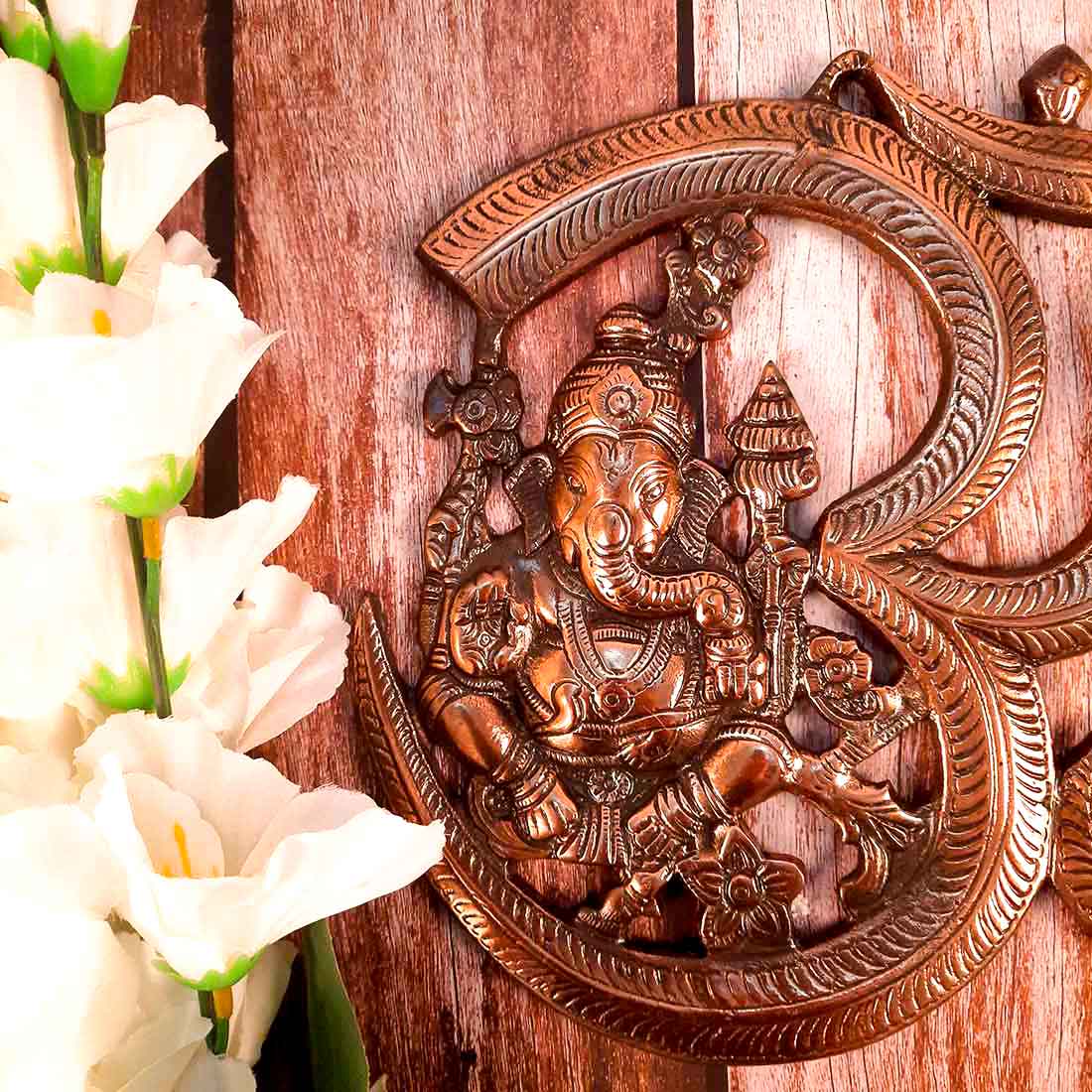 Ganpati Wall Hanging | Ganesha Wall Decor Om Design - 11 Inch - ApkaMart