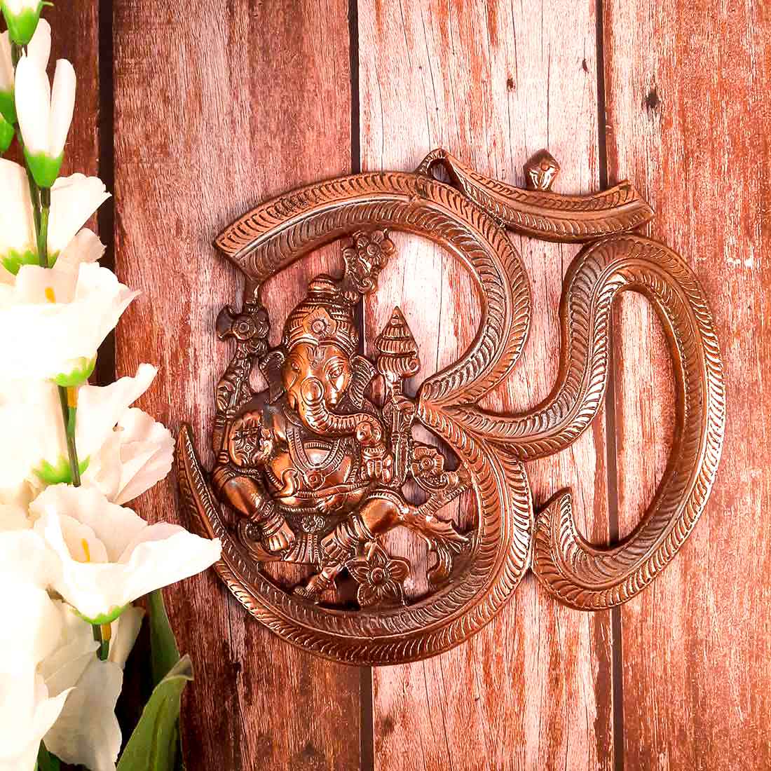 Ganpati Wall Hanging | Ganesha Wall Decor Om Design - 11 Inch - ApkaMart