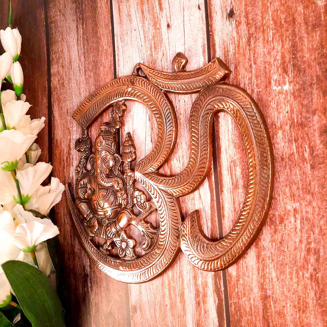 Ganpati Wall Hanging | Ganesha Wall Decor Om Design - 11 Inch - ApkaMart