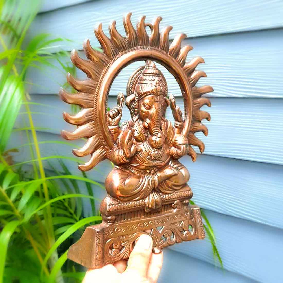 Ganesh Wall Hanging - Wall Decor for Pooja Room & Living Room - 11 inch - ApkaMart