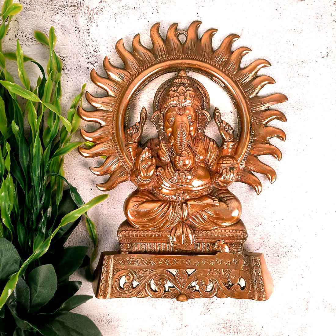 Ganesh Wall Hanging - Wall Decor for Pooja Room & Living Room - 11 inch - ApkaMart