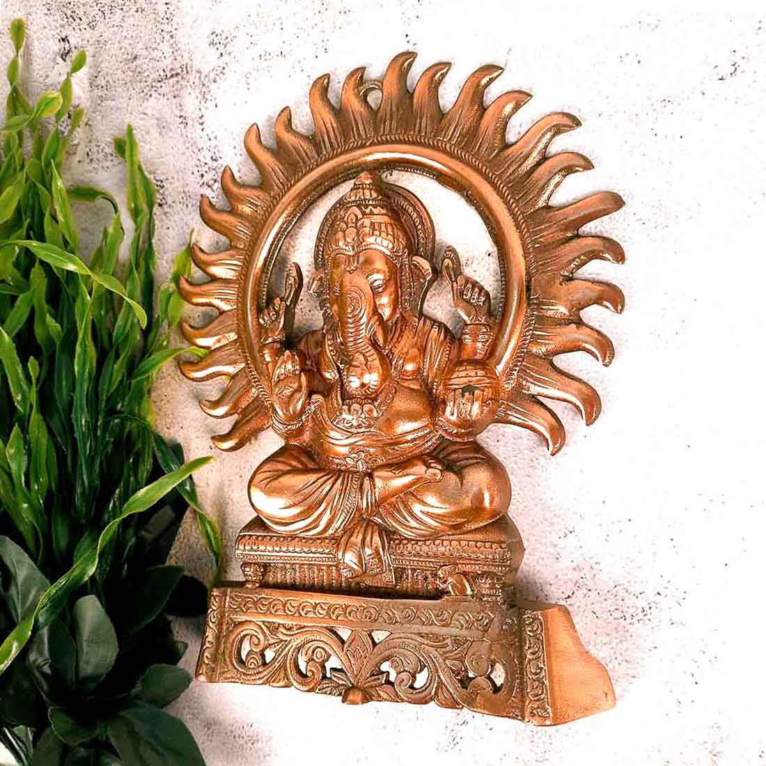 Ganesh Wall Hanging - Wall Decor for Pooja Room & Living Room - 11 inch - ApkaMart