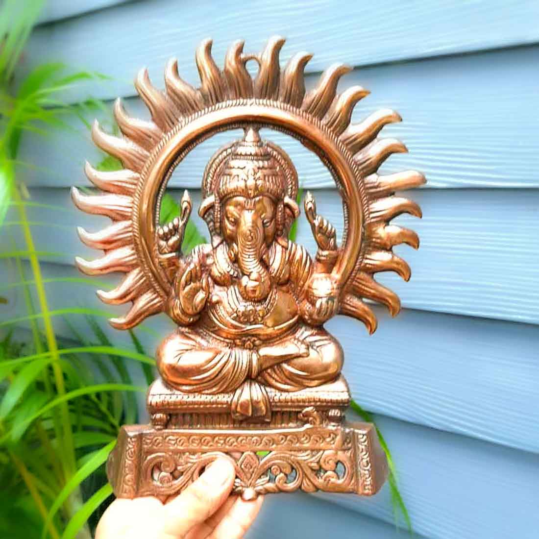 Ganesh Wall Hanging - Wall Decor for Pooja Room & Living Room - 11 inch - ApkaMart