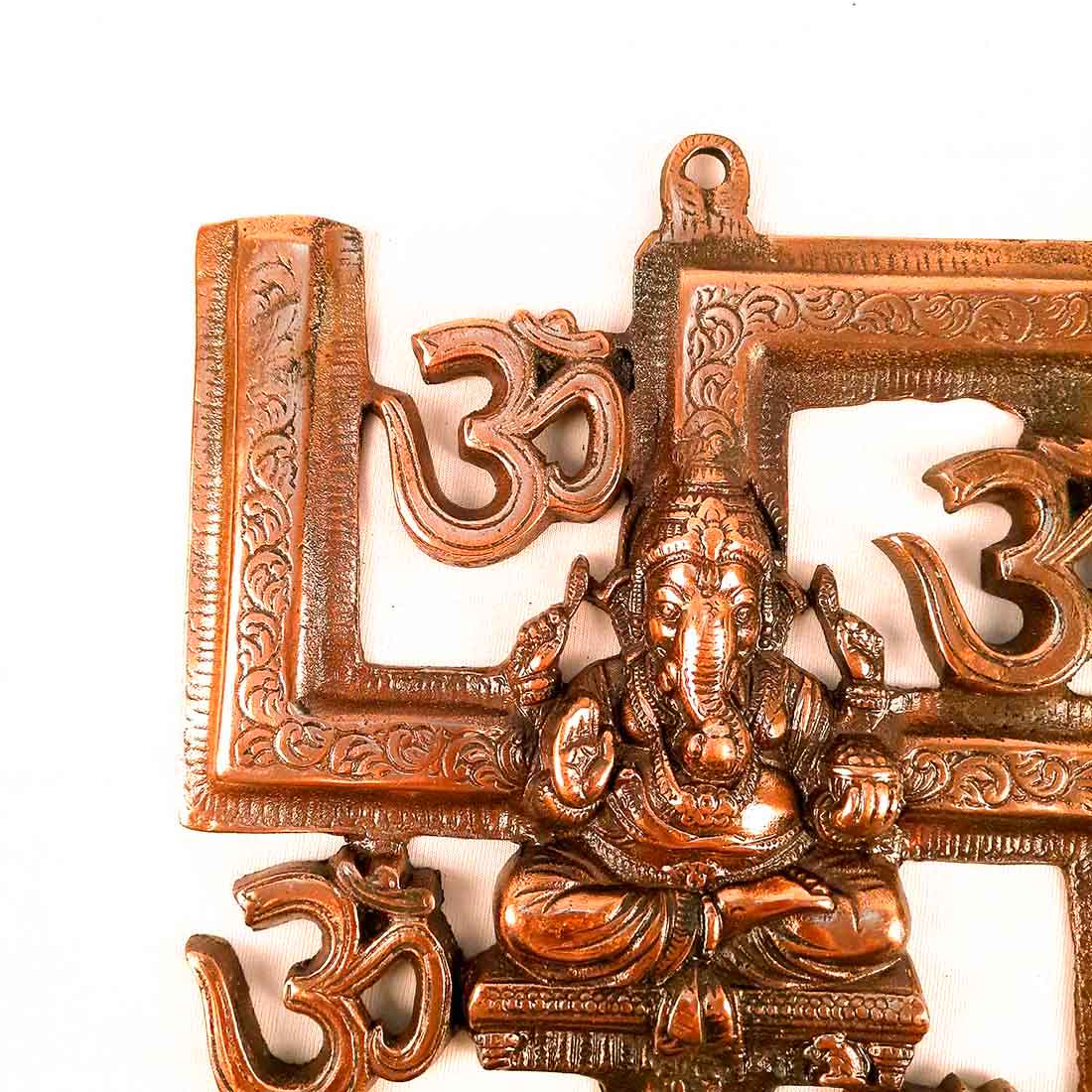 Ganesh Wall Hanging Idol | Lord Ganesha With Swastik And Om Wall Decor Murti for Entrance Door | Ganesha Statue for Vastu, Home, Puja & Religious Decor - 11 Inch - apkamart