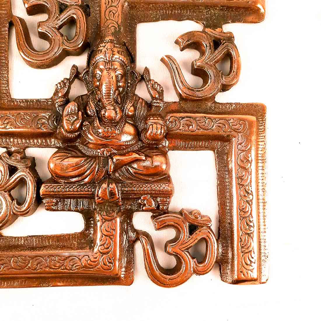 Ganesh Wall Hanging Idol | Lord Ganesha With Swastik And Om Wall Decor Murti for Entrance Door | Ganesha Statue for Vastu, Home, Puja & Religious Decor - 11 Inch - apkamart